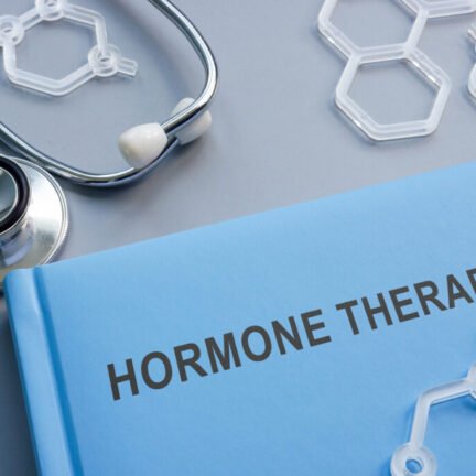 A Book hormone therapy and plastic chemical models.
